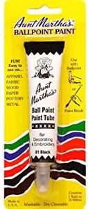 Aunt Martha's Ballpoint Paint Tubes 1 Oz: Black