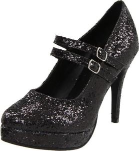 Ellie Shoes Women's 421-Jane-G Maryjane Pump,Black Glitter,7 M US