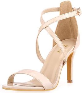 ZriEy Womens F18-2 Stiletto Beige Size: 5