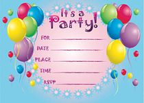 Askprints Birthday Metallic card Invitations with Envelopes - Kids Birthday Party Invitations for Boys or Girls (25 Count) AP-101