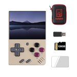 Miyoo Mini V4 Retro Handheld Game Console, 2.8 inch Classic System Retro Video Games Consoles Portable Rechargeable Hand Held 128GB with Case Gray