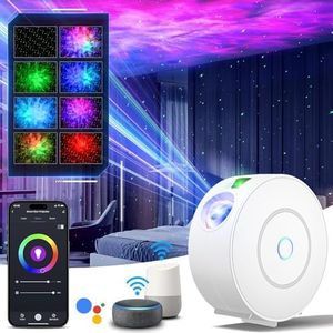 Forubar Smart Star Projector Galaxy Light for Bedroom, Smart APP & Voice Control LED Starry Sky Night Light, Rotatable and Adjustable Cloud Stars, Brightness and Time (White)