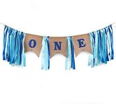 SS Cohen 1st birthday decorations,Baby Boy's first Birthday Banner,Burlap Highchair Banner for 1st baby birthday banner decorations