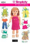 Simplicity Sewing Pattern 4654 Doll Clothes, One Size