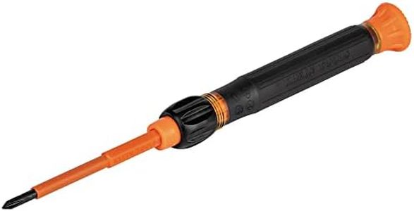 Klein Tools 32581INS Precision Screwdriver, 2-in-1 Insulated Screwdriver with No. 0 Phillips and 1/8-Inch Slotted Bits