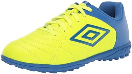 Umbro Boy's Classico XI TF Jr. Soccer Turf Shoe, Yellow/Blue/White, 3.5 Little Kid