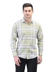 CODE OF HONOUR Mens Cotton Shirt | Prime Check Print Regular Fit Shirt | Spread Collar Neck Full Sleeves Casual Shirt Without Pocket | Stylish Latest Shirt For Office, Collage (Color: Green, Size: XL)