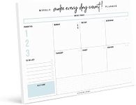Bliss Collections Weekly Planner Tear Off Pad, 50 Undated Sheets, Desk Notepad, Motivational Daily Calendar, Task Planner, to Do List, Productivity Schedule Organiser, Habit Tracker, 210 x 297 mm