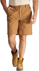 CHRONOLINE Men's Work Utility Shorts Heavyweight Cotton Water-Repellent Canvas Mid-Rise Regular Fit Carpenter Shorts, Desert Brown, 38