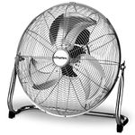 Schallen Chrome Silver Metal High Velocity Cold Air Circulator Adjustable Floor Fan with 3 Speed Settings (18")