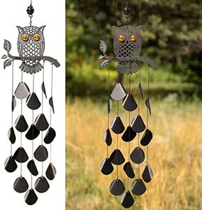 VP Home 30" H Black Tribal Owl Wind Chimes for Decoration, Unique Tribal Owl Windchimes Best for Outdoor Decoration Garden Decor, Yard Decor Chimes Gift for Women, Mom, Grandma, Unisex
