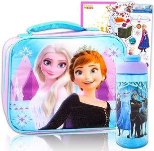 Disney Frozen Lunch Bag Bundle for Girls, Kids ~ Frozen Lunch Box Set Featuring Anna and Elsa with Frozen Page Clips, Stickers, Water Pouch and More (Frozen School Supplies)