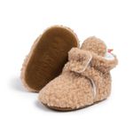 Meckior Infant Baby Girls Boys Fleece Booties Winter Non-Skid Soft Sole Warm Cozy Shoes with Grippers Newborn Toddler First Walkers Slipper