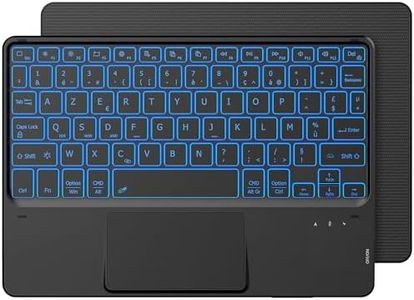 CACOE Clavier avec Pavé Tactile, Clavier sans Fil Bluetooth 10 Pouces avec Rétroéclairage, [AZERTY] Clavier Léger Fin pour iPad, iPad Pro/Air, Android Samsung, Xiaomi, Huawei, Lenovo Tablette,Noir