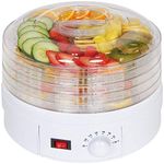 Amulakh Electric Food Dehydrator Stackable Trays, Adjustable Thermostat & Advanced Air Flow System - Great for Healthy Snacks, Fruit, Vegetables, Meat, Fish, Jerky Maker (White)