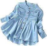 Baby Girls Kid Ruched Long Sleeve T-Shirt Tops Shirt Clothing Children Autumn Winter Fashion Blouse (Blue, 4T)