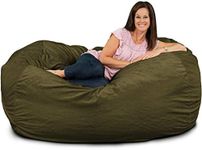 ULTIMATE SACK Lounger Bean Bag Chair, Oversize Bean Bag Chair for Adults, Comfy Chair Bean Bag Couch Lounge Sofa Loveseat Furniture | Olive Fur