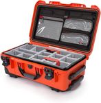 Nanuk 935 Waterproof Carry-On Hard Case with Lid Organizer and Padded Divider w/Wheels - Orange