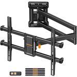 Perlegear Long Reach 700 mm TV Wall Bracket with ±90° Swivel, Corner TV Bracket for 32-65″ TVs up to 60 KG, Dual Tilt Adjustment, Max VESA 400x400mm, Cable Management PGMF24B