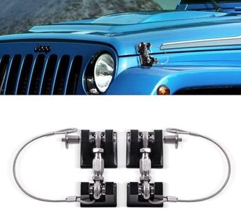 GOCPB JL Hood Latches, Locking Hood Latch Compatible with 2018-2025 Jeep Wrangler JK Unlimited Sahara, Eliminate Hood Flutter Aluminum 1 Pair