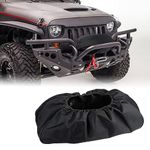 GKmow 1 PC Winch Cover Ideal for Winches 8500-17500 lbs, 21.5" x 9.5" x 7.5" Heavy Duty Dust-Proof Winch Protection Cover, Universal Waterproof Breathable Oxford Fabric Winch Cover (Black)