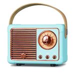 PRUNUS J-999 Retro Bluetooth Speaker,Vintage Decor,Mini Wireless Bluetooth Speaker,Cute Old Fashion Style Support USB/TF Card/AUX for Kitchen Desk Bedroom Office Party Outdoor(Blue)