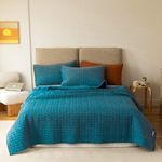 Lunoroey Bedspread King Size Teal Blue Soft Microfiber Lightweight Quilted Bedspreads Coverlet All Season Bedding Set (1 Quilt, 2 Pillow Shams)