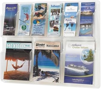 Safco Products 5605CL Reveal Literature Display, 3 Magazine and 6 Pamphlet, Clear,22.2"x30"x2"