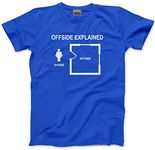 HotScamp Offside Explained Funny Football Men's Unisex T-Shirt - Blue XX-Large