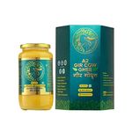 GirOrganic A2 Pure Ghee - 1 Litre Glass Bottle | 100% Gir Cow Ghee | Vedic Bilona Method | Grassfed, Cultured, Premium & Traditional Ghee | Immunity Booster | Gopal Ratna Award Winner 2023