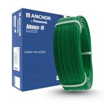 Anchor by Panasonic Penta 6 mm PVC Insulated 45 Meter Copper Electric Wire for Home, Industrial and Commercial Connections (Green, N-96337GN)