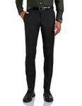 Symbol Premium Men's Slim Fit Stretchable Formal Pants with Flexi Waist (SP-M-S24-FT-001_Black_32)