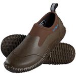 UVSAI Men’s Waterproof Garden Shoes Rain Boots Slip-On Footwear for Gardening Farming Camping Lawn Care Yard Work Brown