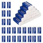 40Pcs White Plastic Erasers Soft 2B Eraser Plastic Pencil Eraser for School Home Office Sketches Paintings Fine Arts(4 * 2 * 1cm)