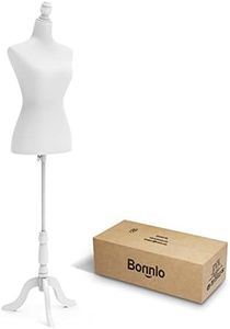 Bonnlo Female Dress Form Pinnable Mannequin Body Torso with Wooden Tripod Base Stand (White, 6)