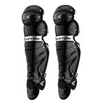 Easton GAMETIME Baseball Catchers Leg Guards | Adult | Black | 2020 | Vented Shell For Ultimate Protection & Breathability | Triple Knee System For Ultimate Fit & Mobility | EVA Breathable Foam Liner, Multi, One Size, 8064974