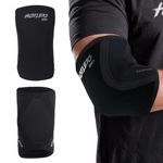 Hustlers Only Elbow Sleeves Weightlifting 5mm Neoprene Compression Elbow Support Sleeves for Gym Training, Bench & Tendonitis, Fitness, and Workout. (Black, L)