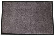 Durable Wipe-N-Walk Vinyl Backed Indoor Carpet Entrance Mat, 3' x 6', Brown