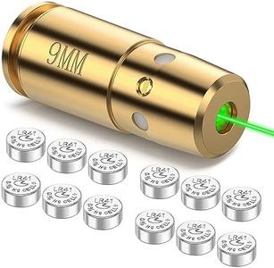 EZshoot Bore Sight 9mm Green Laser Boresighter with 12 Batteries