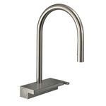 Hansgrohe Aquno Select M81 Single Lever Kitchen Mixer 170 With Pull-Out Spray And Sbox, 3 Spray Modes, Stainless Steel Finish, 73831800