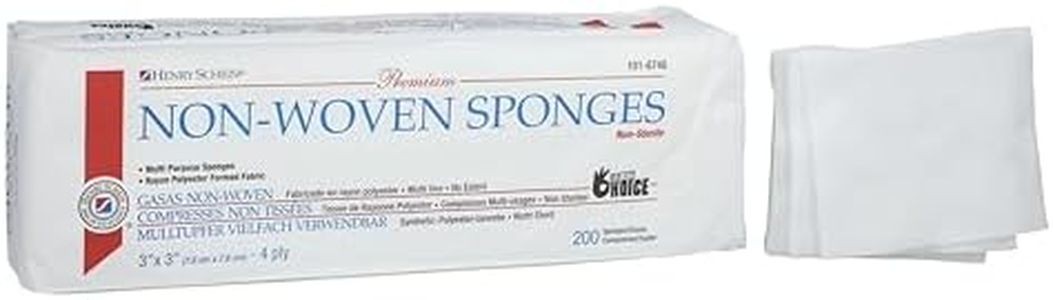 Henry Schein Premium Gauze, Rayon/Polyester Blend Non-Woven Sponges, 3 in x 3 in 4 Ply Non-Sterile, 4-Ply, 200/Pack - 20 Packs - Total 4000 Counts