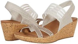Skechers Cali Women's Beverlee-Fancy SIPS Wedge Sandal, Natural, 8.5