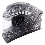 Steelbird Thermoplastic Shell, EPS SA-2 Terminator 2.0 Aerodynamic Full Face Helmet (Large 600MM, Matt H. Grey Grey with Clear Visor)