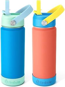 Fimibuke Kids Insulated Water Bottle - 2 Pack 18oz BPA-FREE 18/8 Stainless Steel Water Bottle with Straw for School Metal Travel Tumbler Leak Proof Kids Cup 006