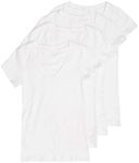 Zenana Outfitters Womens 4 Pack Zenana Women's Basic V-Neck T-Shirts White, White, White, White Large