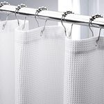 AmazerBath Hotel Quality Heavy Duty Fabric Bathroom Shower Curtain with Waffle Weave ( 72 x 72 Inches )