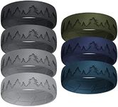 ROQ Breathable Silicone Rings for Men - Hunter Ring - Unique Design Mens Silicone Rubber Wedding Ring Band - Black, Grey, Dark Green, Blue Colors - Size 6