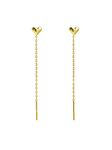 Yellow Chimes Threader Earrings for Women Gold Plated Heart Shaped Long Chain Threader Earrings For Women and Girls Valentine Gift for Girls