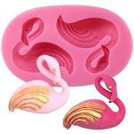 Funshowcase Flamingo Aloha Party Fondant Silicone Mould for Sugarcraft, Cupcake Topper, Jewellery Making, Polymer Clay Crafting Projects