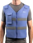 HENNCHEE Cooling Safety Vest for Men & Women, 12PCS Ice Packs, Body Cool Clothing for Hot Weather Outside Workers, Blue, One Size